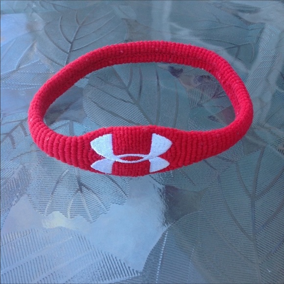 Y2K Under armour red stretch terrycloth wrist arm band - Picture 1 of 2